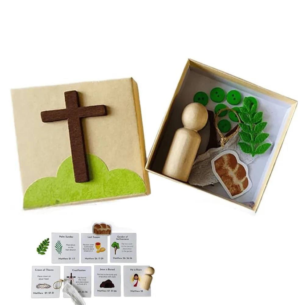 Household DIY Easter Holy Week Box Mini with Storage Box Holy Week Gift Set Reusable Religious Ornament Kids
Household DIY Easter Holy Week Box Mini with Storage Box Holy Week Gift Set Reusable Religious Ornament Kids