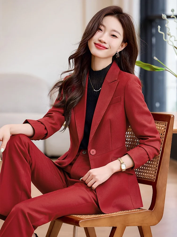 Elegant Women's Casual Workwear Suit Host Professional Set Formal Occasion Tailored Jacket Pants Ensemble Chinese Brand
Elegant Women's Casual Workwear Suit Host Professional Set Formal Occasion Tailored Jacket Pants Ensemble Chinese Brand