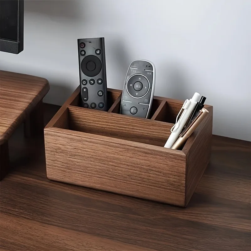 1pc Walnut Wood Multi-Functional Storage Box, Contemporary Style, with Remote Control, for Living Room Coffee Table
1pc Walnut Wood Multi-Functional Storage Box, Contemporary Style, with Remote Control, for Living Room Coffee Table