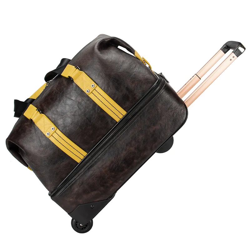 Retro leather tie rod large capacity luggage bag men and women boarding travel handbag casual fashion simple versatile trend bus
Retro leather tie rod large capacity luggage bag men and women boarding travel handbag casual fashion simple versatile trend bus