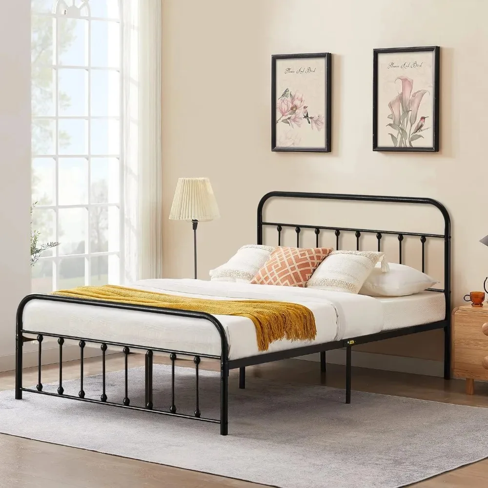 Black Metal Bed Frame Full Size with Vintage Headboard and Footboard, No Box Spring Needed, Premium Stable Steel Slat Support
Black Metal Bed Frame Full Size with Vintage Headboard and Footboard, No Box Spring Needed, Premium Stable Steel Slat Support