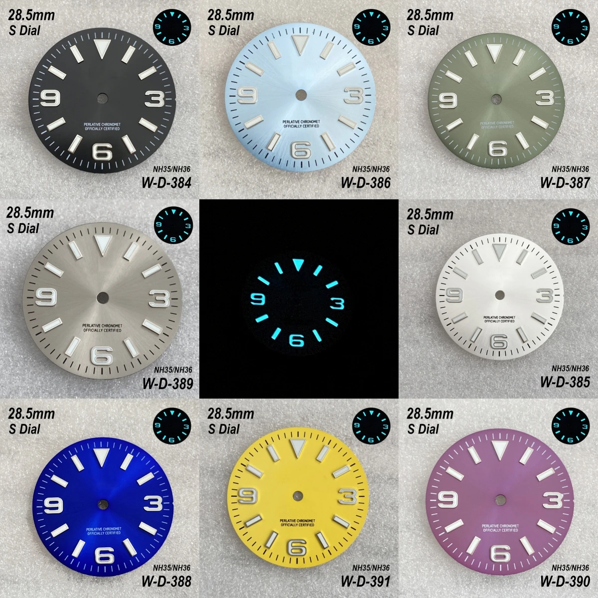 28.5mm S Logo Ex plorer Sunburst Dial Fit NH35/NH36/4R/7S Movement Ice Blue Luminous high-Quality Watch Modification Accessories
28.5mm S Logo Ex plorer Sunburst Dial Fit NH35/NH36/4R/7S Movement Ice Blue Luminous high-Quality Watch Modification Accessories