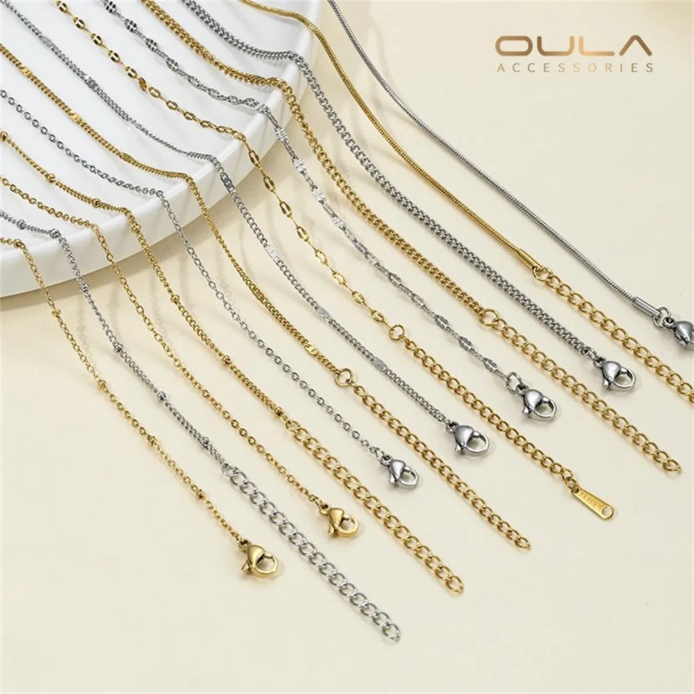 14K Vacuum Electroplated Titanium Steel Collarbone Chain Cross Side Chain Snake Bone Bead Necklace Diy Bare Chain Universal Chai
14K Vacuum Electroplated Titanium Steel Collarbone Chain Cross Side Chain Snake Bone Bead Necklace Diy Bare Chain Universal Chai