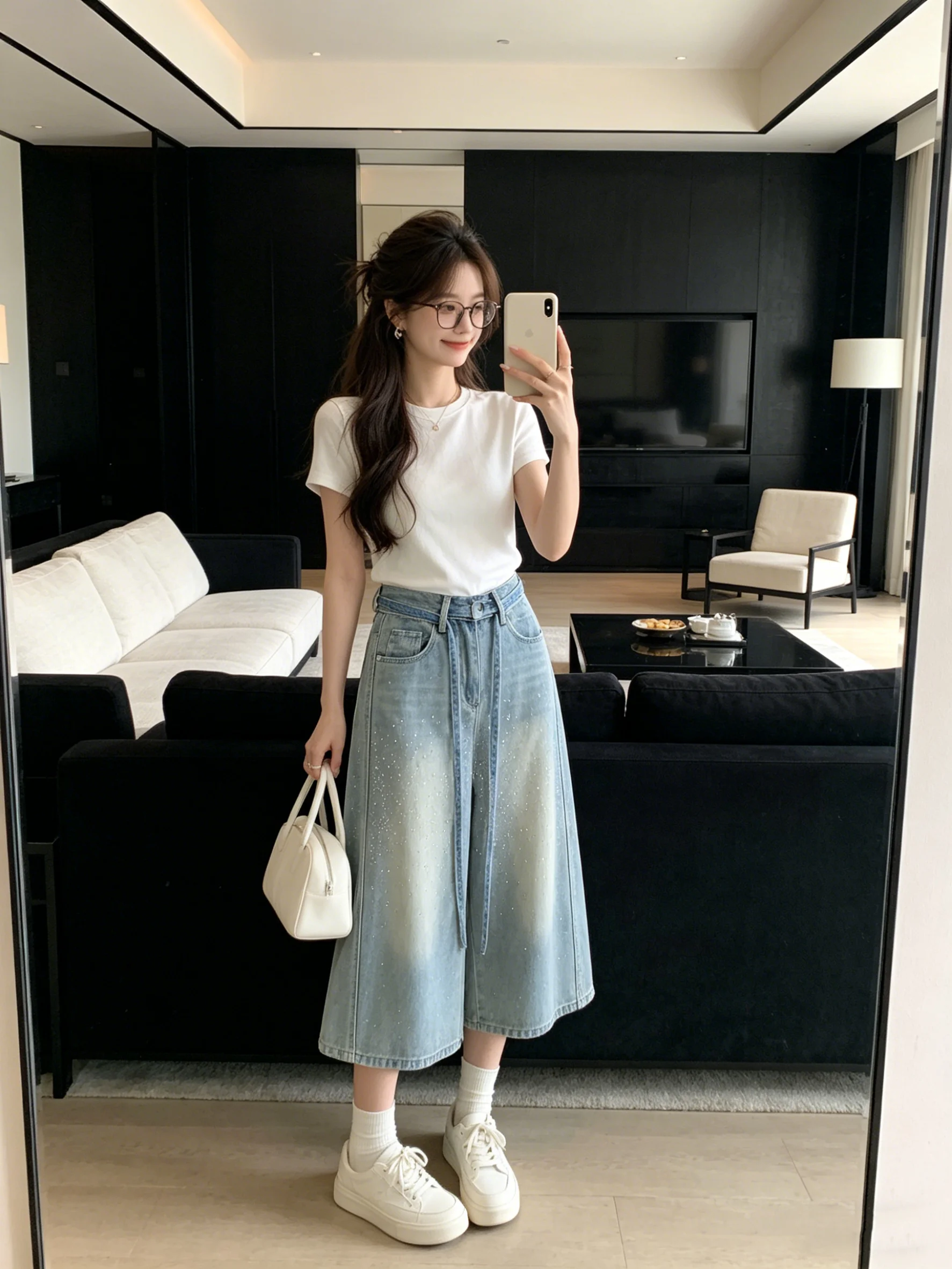 Korean Style High Waist Wide Leg Jeans Women's Summer Loose Slimming Heavy Drill Washed Denim Capri Pants Casual Pure Color
Korean Style High Waist Wide Leg Jeans Women's Summer Loose Slimming Heavy Drill Washed Denim Capri Pants Casual Pure Color