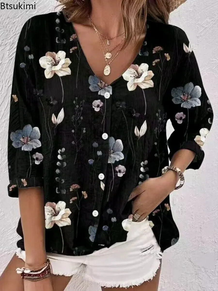New 2025 Women's Casual Long Sleeve Shirts V-neck Button Chiffon Printed Cardigan Loose Relaxed Comfortable Long Sleeve Top Tees
New 2025 Women's Casual Long Sleeve Shirts V-neck Button Chiffon Printed Cardigan Loose Relaxed Comfortable Long Sleeve Top Tees
