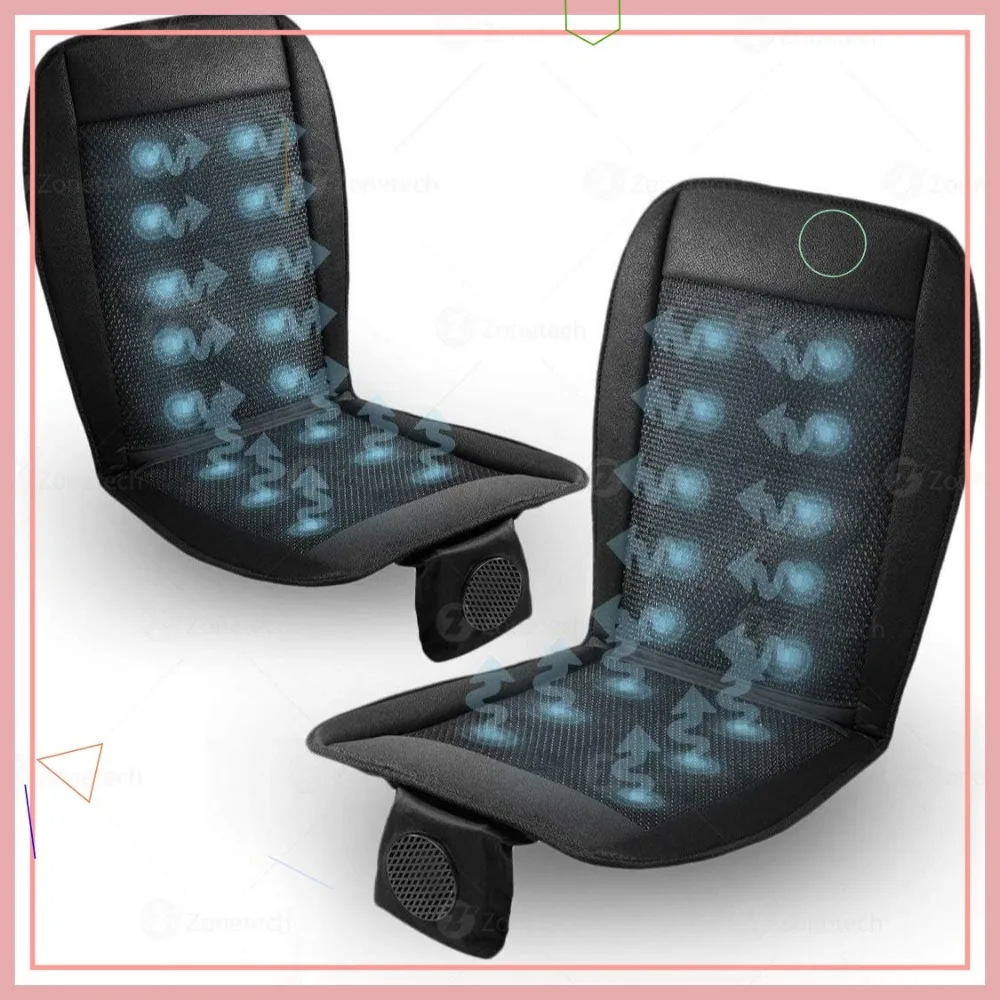 Black Cooling Car Seat Cushion 2-Pack 12V Adjustable Temperature Comfortable Improved Air Circulation Universal Fit
Black Cooling Car Seat Cushion 2-Pack 12V Adjustable Temperature Comfortable Improved Air Circulation Universal Fit