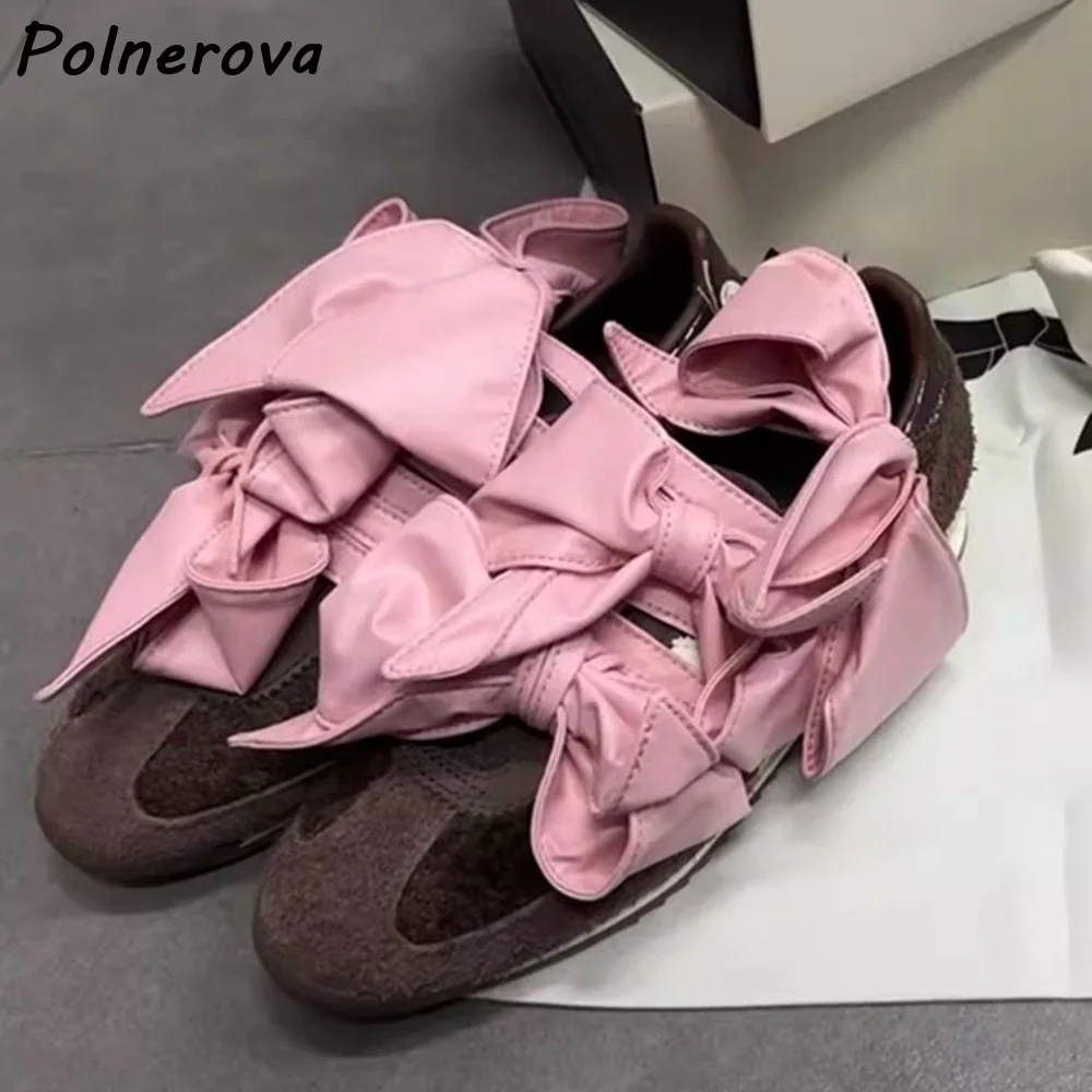 Pleated Butterfly Knot Flat Pumps Round Toe Sewing Patchwork Brown Pink Leisure Shoes Women's All Match Daily Shallow Shoes
Pleated Butterfly Knot Flat Pumps Round Toe Sewing Patchwork Brown Pink Leisure Shoes Women's All Match Daily Shallow Shoes