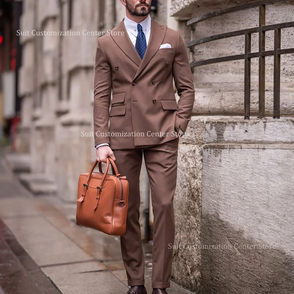 New Arrival 2025 Men's Suits Set 2 Piece Elegant Double Breasted Peak Lapel Male Business Casual Outfits Jacket With Pants
New Arrival 2025 Men's Suits Set 2 Piece Elegant Double Breasted Peak Lapel Male Business Casual Outfits Jacket With Pants