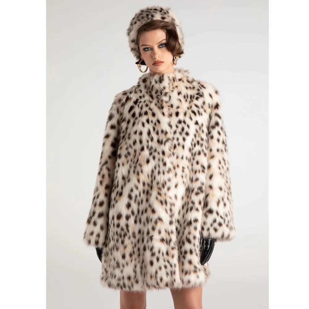 Mid Faux Fur Jacket Leopard Print Stand Collar Plush Coat Faux Fox Luxury Furry Jacket Fluffy Warm Thick Loose Women‘s Tops 2025
Mid Faux Fur Jacket Leopard Print Stand Collar Plush Coat Faux Fox Luxury Furry Jacket Fluffy Warm Thick Loose Women‘s Tops 2025
