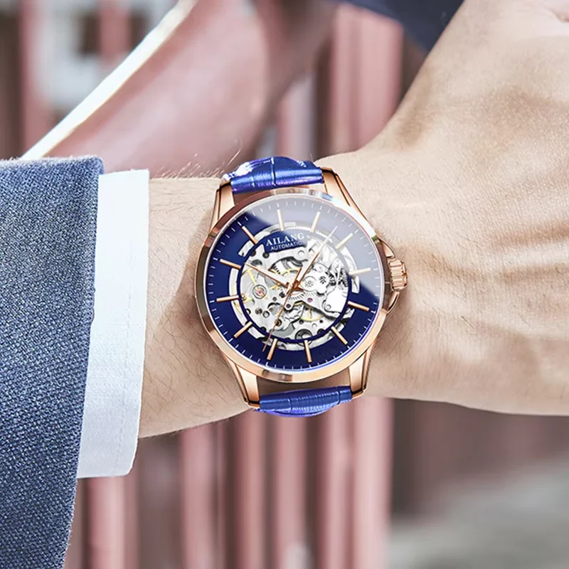 AILANG Luxury Automatic Wristwatch Waterproof Luminous Date Week Leather Men Watch Tourbillon Mechanical Fashion Men's Watches
AILANG Luxury Automatic Wristwatch Waterproof Luminous Date Week Leather Men Watch Tourbillon Mechanical Fashion Men's Watches