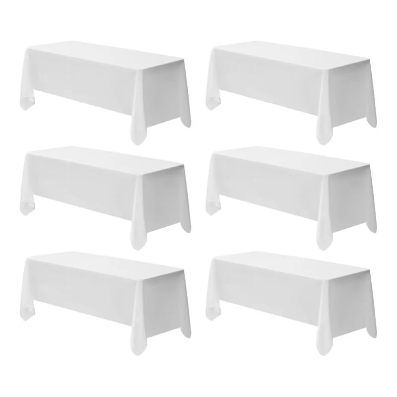 White Tablecloths for Rectangle Tables, 6 Pack, 70 x 120 Inches, Reusable and Machine Washable Table Clothes, Wrinkle-Resistant Polyester Fabric Table Covers for Wedding, Party, Banquet
White Tablecloths for Rectangle Tables, 6 Pack, 70 x 120 Inches, Reusable and Machine Washable Table Clothes, Wrinkle-Resistant Polyester Fabric Table Covers for Wedding, Party, Banquet