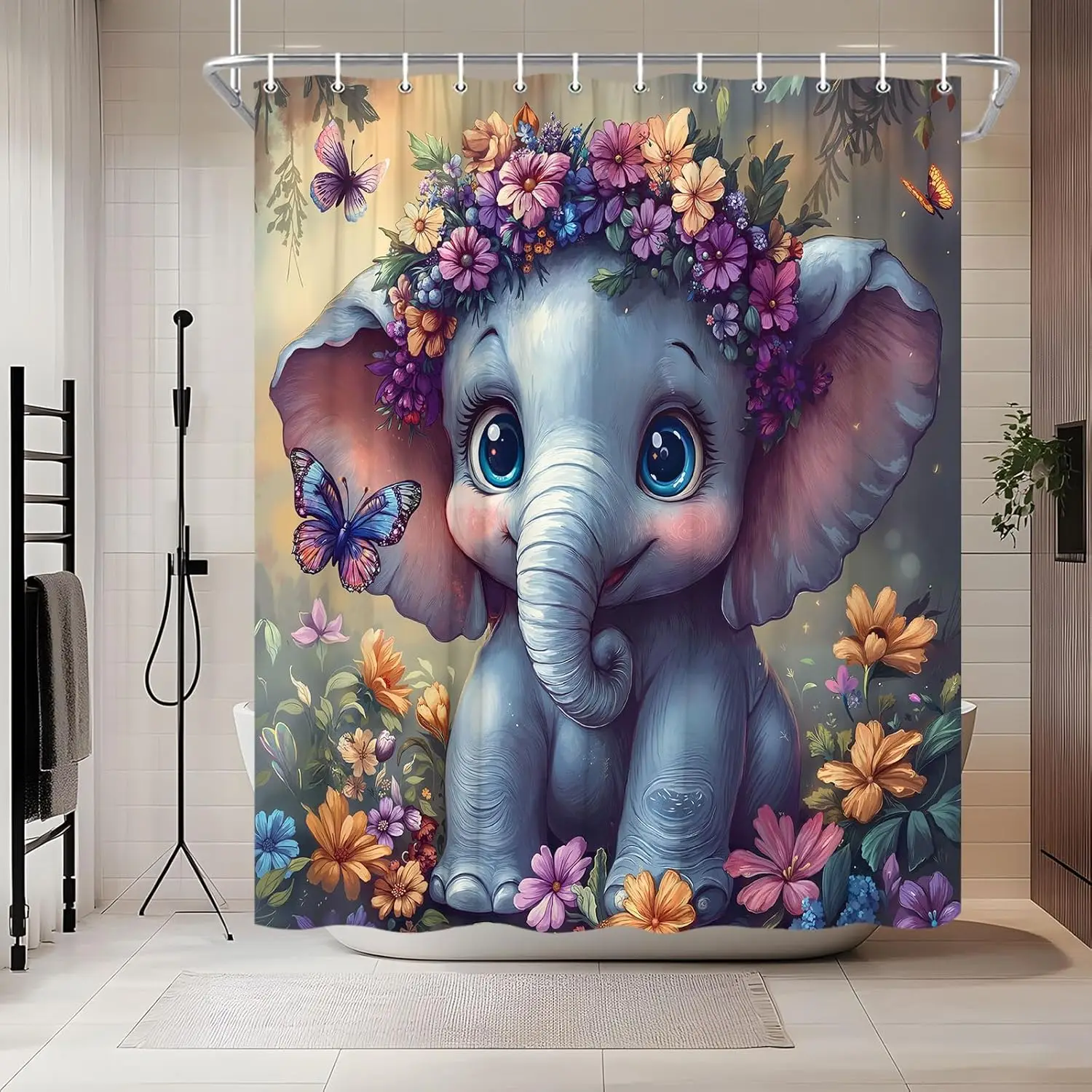 Занавеска для душа со слоном, милые лесные африканские дикие животные, бабочка, сафари, джунгли, фэнтези, забавные африканские занавески для душа с дикой природой
Занавеска для душа со слоном, милые лесные африканские дикие животные, бабочка, сафари, джунгли, фэнтези, забавные африканские занавески для душа с дикой природой