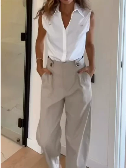 Women's Wear Street Style Off Shoulder Shirt & High Waist Straight Pants Set Temperament Women Fashion Trousers Outfits
Women's Wear Street Style Off Shoulder Shirt & High Waist Straight Pants Set Temperament Women Fashion Trousers Outfits