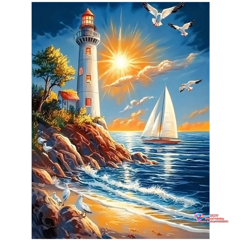 Lighthouse at Sunrise with Sailboat 5D DIY Diamond Painting Set with Square and Round Diamonds Embroidery Handmade Crafts Gifts
Lighthouse at Sunrise with Sailboat 5D DIY Diamond Painting Set with Square and Round Diamonds Embroidery Handmade Crafts Gifts