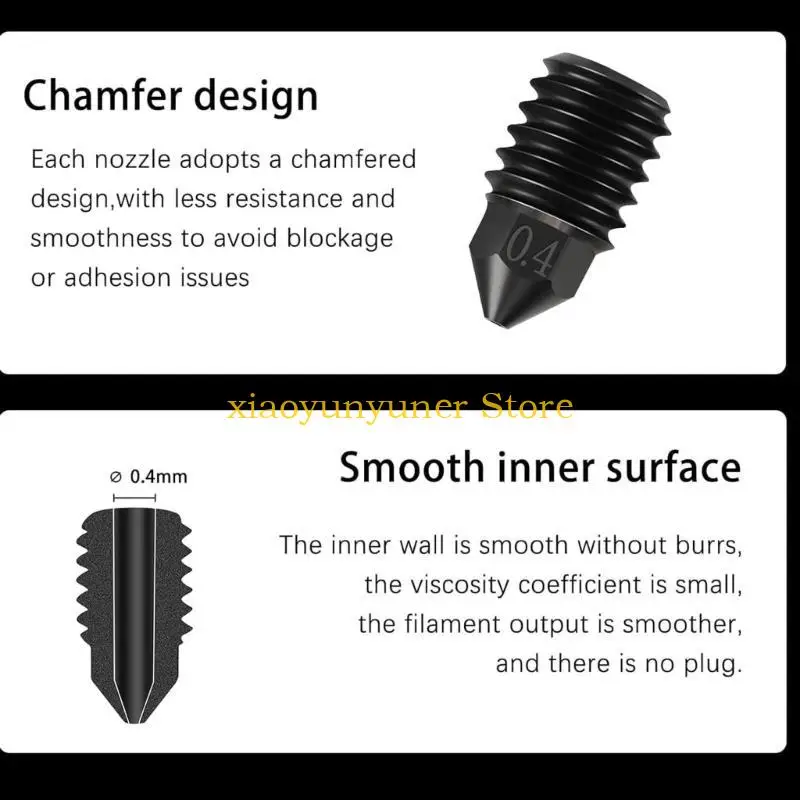 P9JB Upgraded Alignment Nozzles 0.2mm 0.8mm Smoothed Inner Face For Consistent Thread Stream Control
