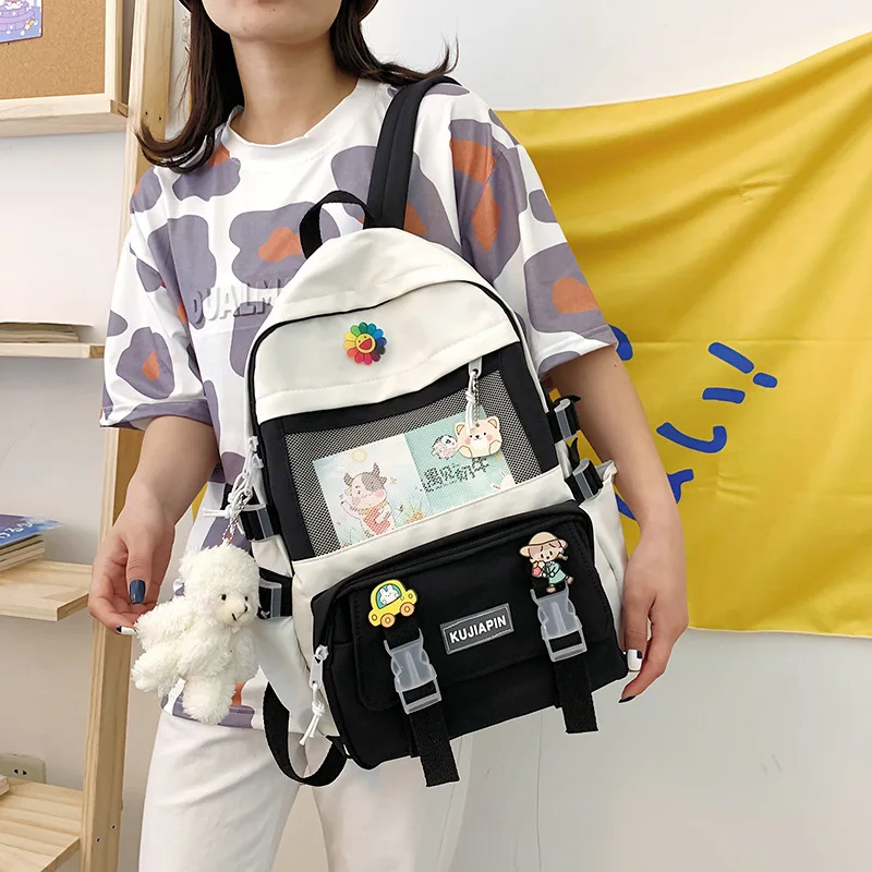 Студенческий рюкзак, милый рюкзак, универсальные дизайнерские сумки, рюкзак большой емкости для женщин, школьные сумки, классная сумка для девочек, Mochila 
Студенческий рюкзак, милый рюкзак, универсальные дизайнерские сумки, рюкзак большой емкости для женщин, школьные сумки, классная сумка для девочек, Mochila