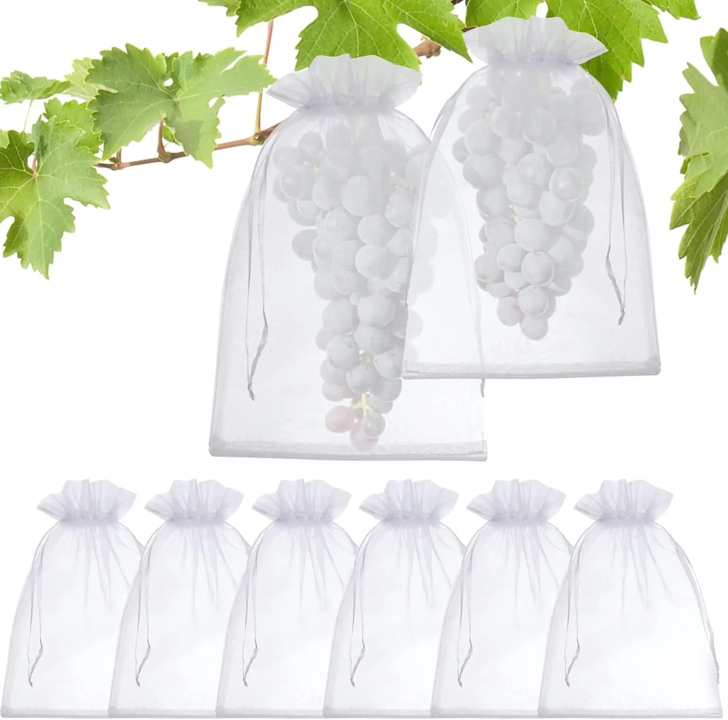 50 Pcs 8x12 Fruit Protection Bags with Drawstring, Reusable Mesh Netting for Grapes, Mango, and Garden Produce
50 Pcs 8x12 Fruit Protection Bags with Drawstring, Reusable Mesh Netting for Grapes, Mango, and Garden Produce
