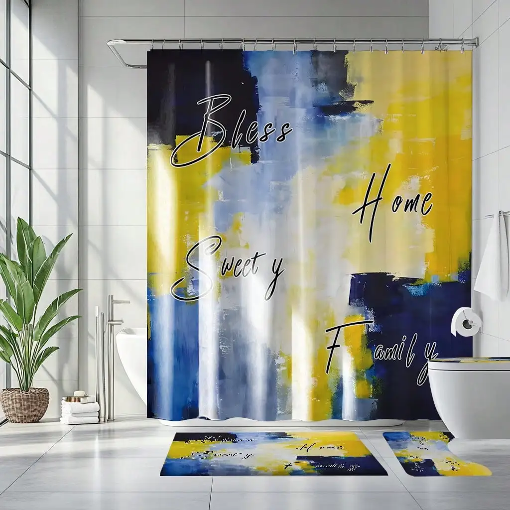 4 Pieces Digitally Printed Shower Curtain Set, Elegant Modern Home Decor Design, Home Decor Shower Curtain, Bath Mat
4 Pieces Digitally Printed Shower Curtain Set, Elegant Modern Home Decor Design, Home Decor Shower Curtain, Bath Mat