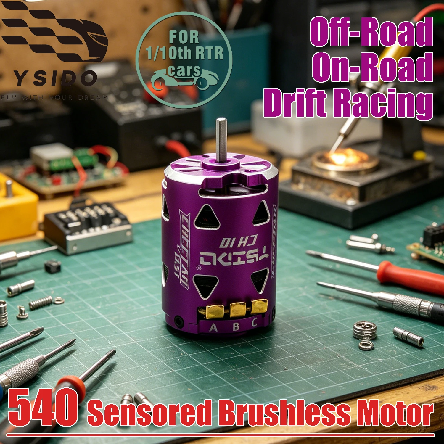 YSIDO 540 10.5T/13.5T/17.5T/21.5T Sensored Brushless Motor 3.175mm Shaft for 1/10 RC Model Off-road On-road Drift Racing Cars
YSIDO 540 10.5T/13.5T/17.5T/21.5T Sensored Brushless Motor 3.175mm Shaft for 1/10 RC Model Off-road On-road Drift Racing Cars
