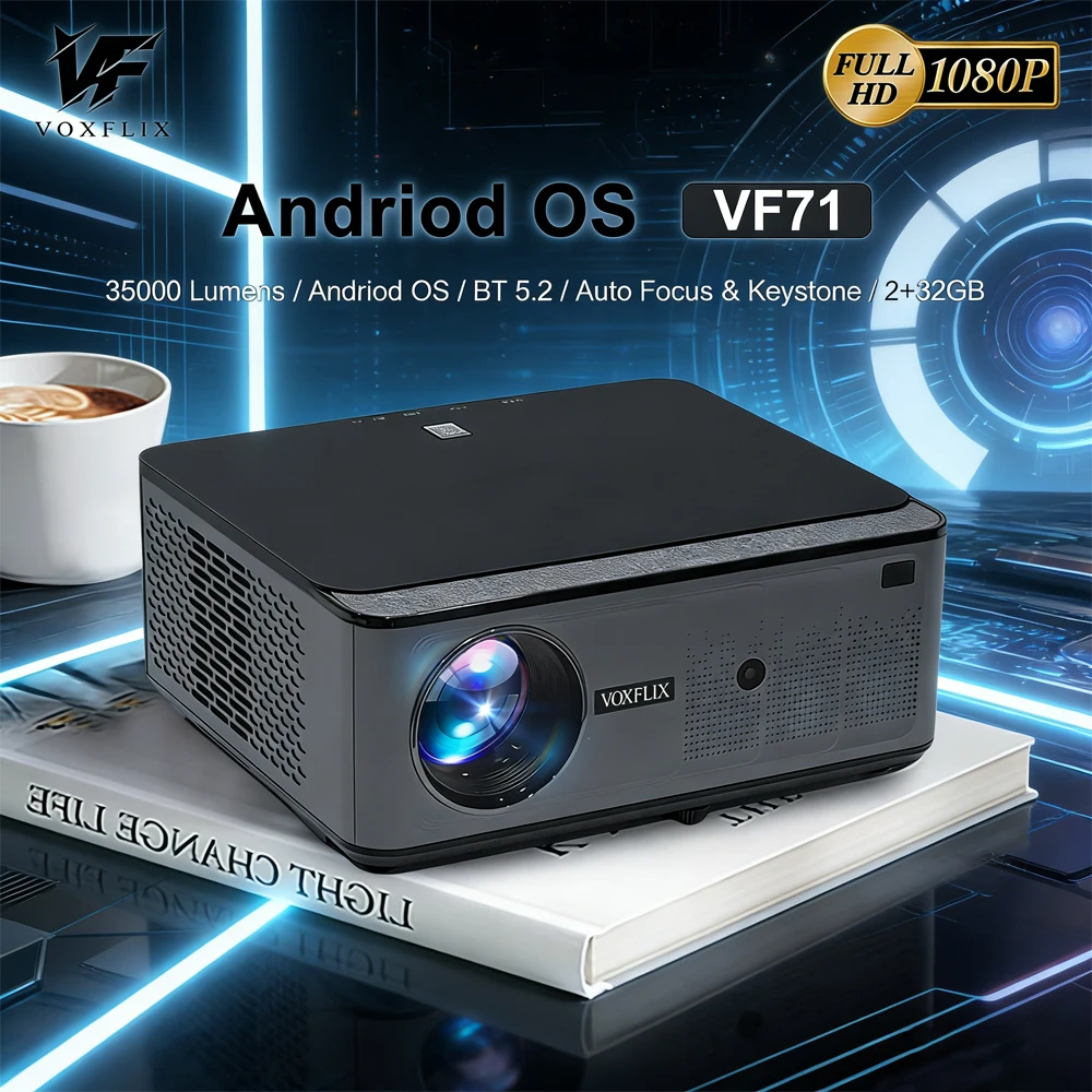 Проектор Voxflix VF71 1080P с декодированием 4K, 35000 люмен, Android Smart TV, домашний кинотеатр, автофокус и коррекция трапецеидальных искажений
Проектор Voxflix VF71 1080P с декодированием 4K, 35000 люмен, Android Smart TV, домашний кинотеатр, автофокус и коррекция трапецеидальных искажений