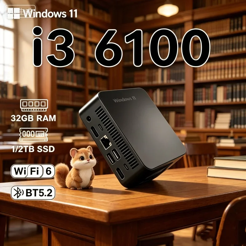 Aureate 2026 Compact MINI PC Windows 11 Pro Core I3 6100 RAM 1TB SSD WIFI 6 BT5.2 4K HD Sovereign Placid Gaming Office
Aureate 2026 Compact MINI PC Windows 11 Pro Core I3 6100 RAM 1TB SSD WIFI 6 BT5.2 4K HD Sovereign Placid Gaming Office