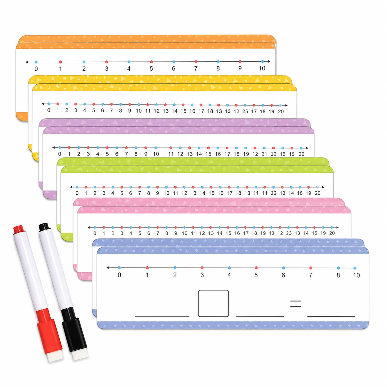 Number Line Boards 16Pcs, Waterproof Thick Cardboard Reusable Dry Erase Math Cards with 2 Markers for Classroom Home Learning
Number Line Boards 16Pcs, Waterproof Thick Cardboard Reusable Dry Erase Math Cards with 2 Markers for Classroom Home Learning