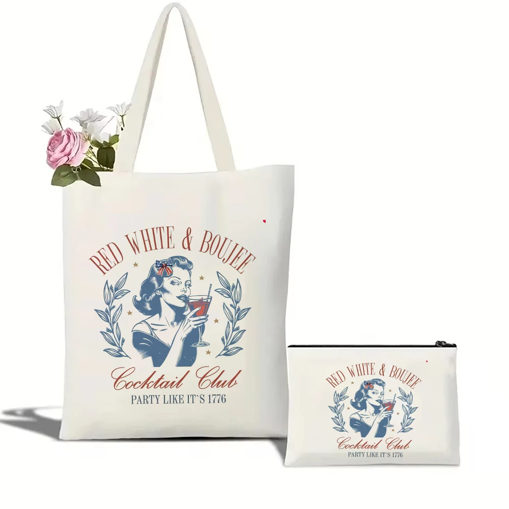 Red White & Boujee Shirt Tote Bag Handbag Cosmetic Bag Cocktail Club Party Like it's 1776 Shoulder Bag Travel Shopping Bag 
Red White & Boujee Shirt Tote Bag Handbag Cosmetic Bag Cocktail Club Party Like it's 1776 Shoulder Bag Travel Shopping Bag