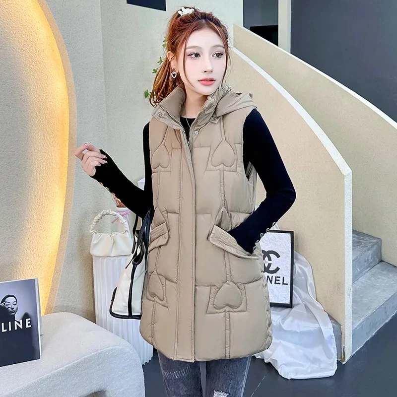 2023 Winter Women's Waistcoat Jacket Down Cotton Casual Sleeveless zipper Hooded Windproof Warm Femme Vest Parkas Outerwear Top
2023 Winter Women's Waistcoat Jacket Down Cotton Casual Sleeveless zipper Hooded Windproof Warm Femme Vest Parkas Outerwear Top