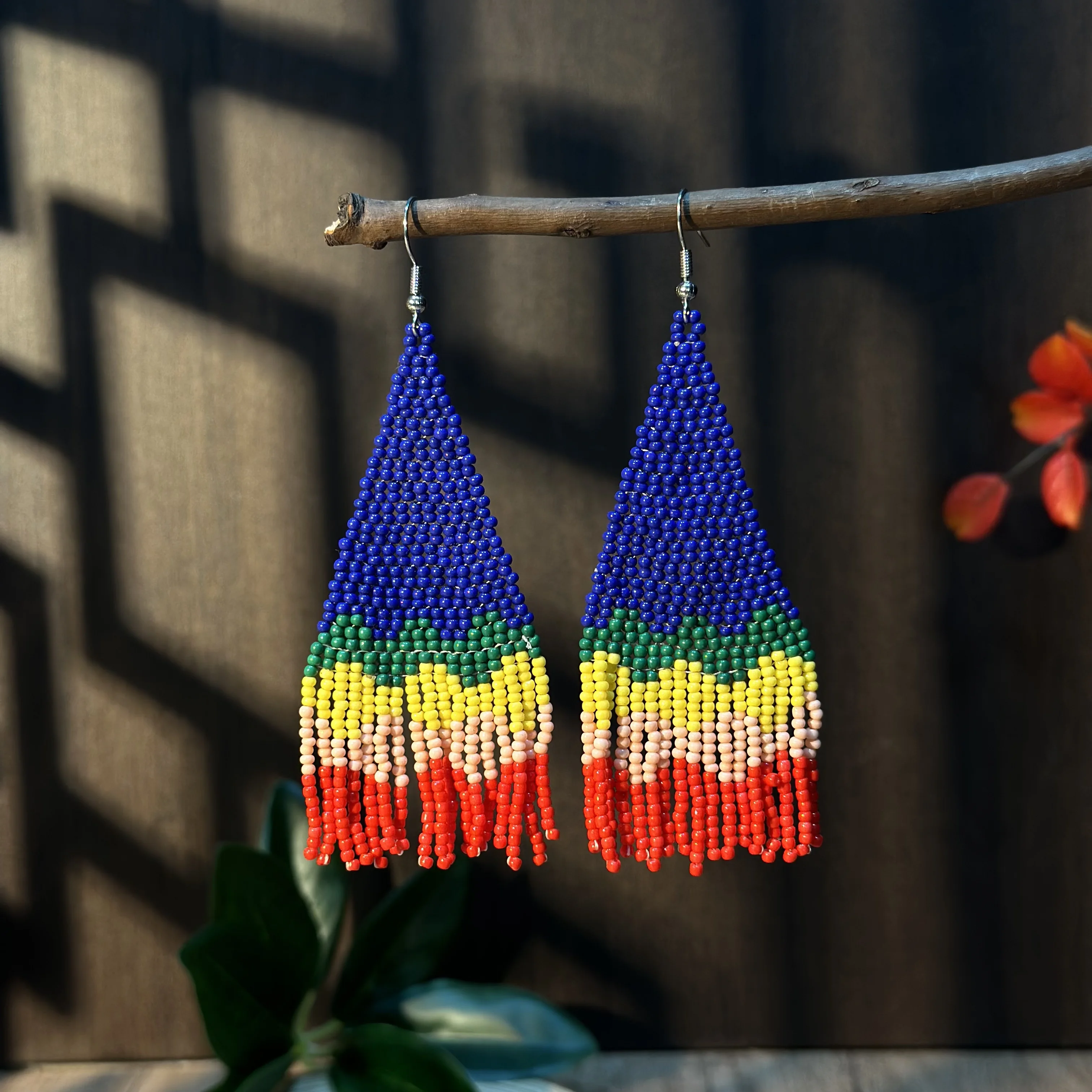 Bohemian style colorful bead earrings, glass bead hanging tassel earrings, seed bead earrings, gift for women
Bohemian style colorful bead earrings, glass bead hanging tassel earrings, seed bead earrings, gift for women