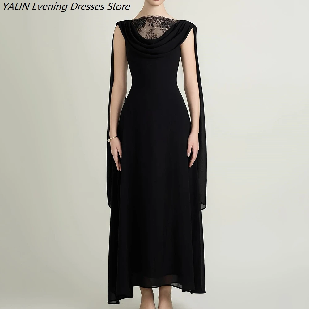 Women's A-line Evening Dresses Ankle-length Boat Neck Sleeveless Prom Dresses Fashion Lace Stole Simple Draped Customized Gowns
Women's A-line Evening Dresses Ankle-length Boat Neck Sleeveless Prom Dresses Fashion Lace Stole Simple Draped Customized Gowns