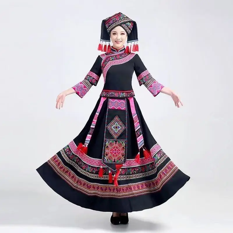 Gorgeous National Style Hmong Costume Traditional Chinese Ethnic Minority Embroidered Clothing Modern Dance Stage Outfit Female
Gorgeous National Style Hmong Costume Traditional Chinese Ethnic Minority Embroidered Clothing Modern Dance Stage Outfit Female