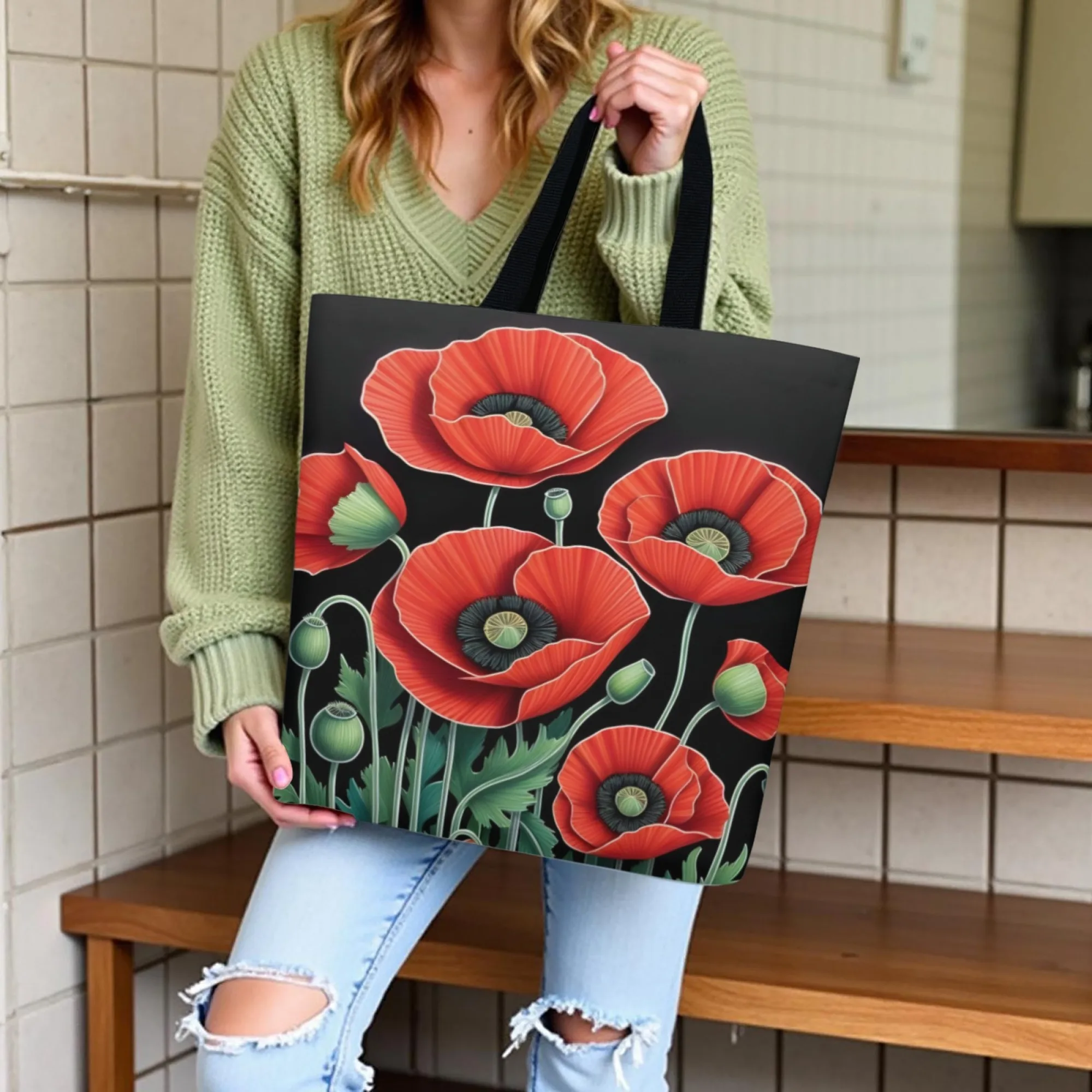 1 Pc Women Tote Bag Square Reusable Grocery Bag with Poppy Design for Women Travel Gym Beach and Daily Shopping Durable Recycle
1 Pc Women Tote Bag Square Reusable Grocery Bag with Poppy Design for Women Travel Gym Beach and Daily Shopping Durable Recycle