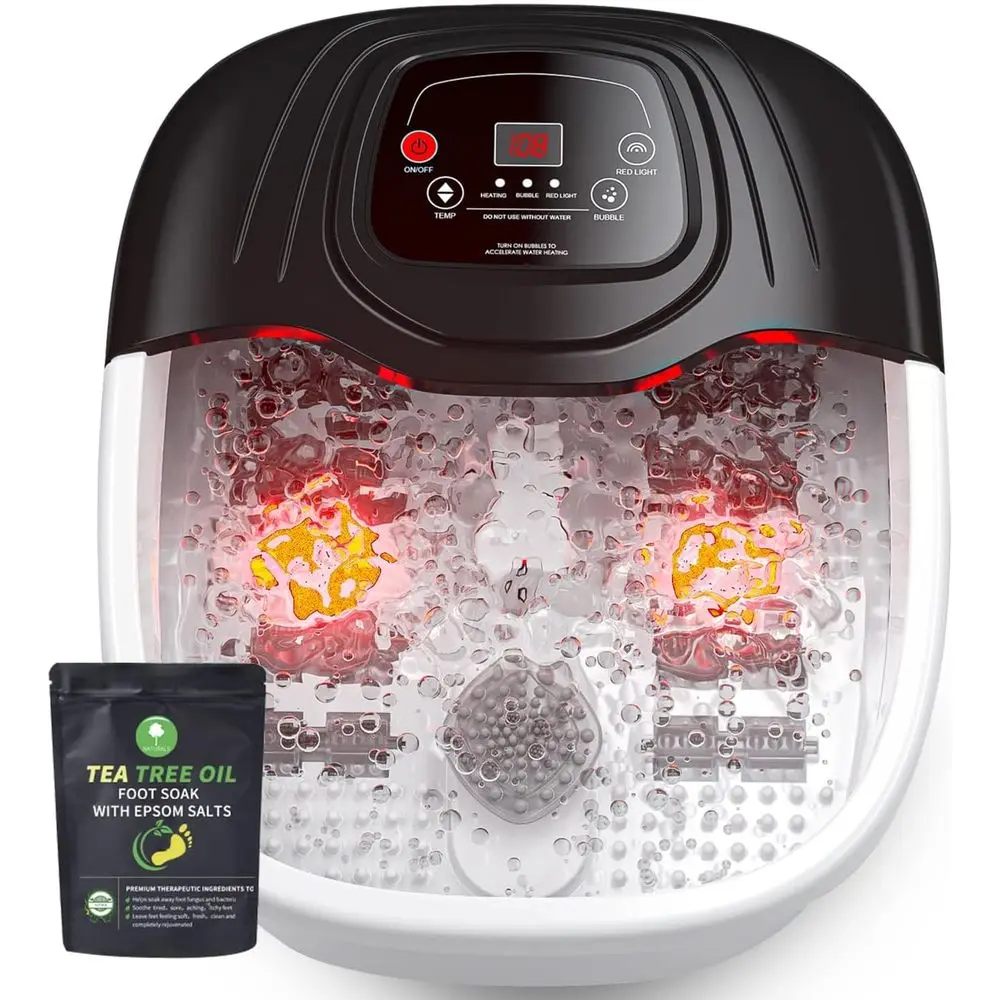 Spa Bath Massager with Heat, Epsom Salt, Bubbles, Vibration, and Red Light Therapy for Relaxing Soak
Spa Bath Massager with Heat, Epsom Salt, Bubbles, Vibration, and Red Light Therapy for Relaxing Soak