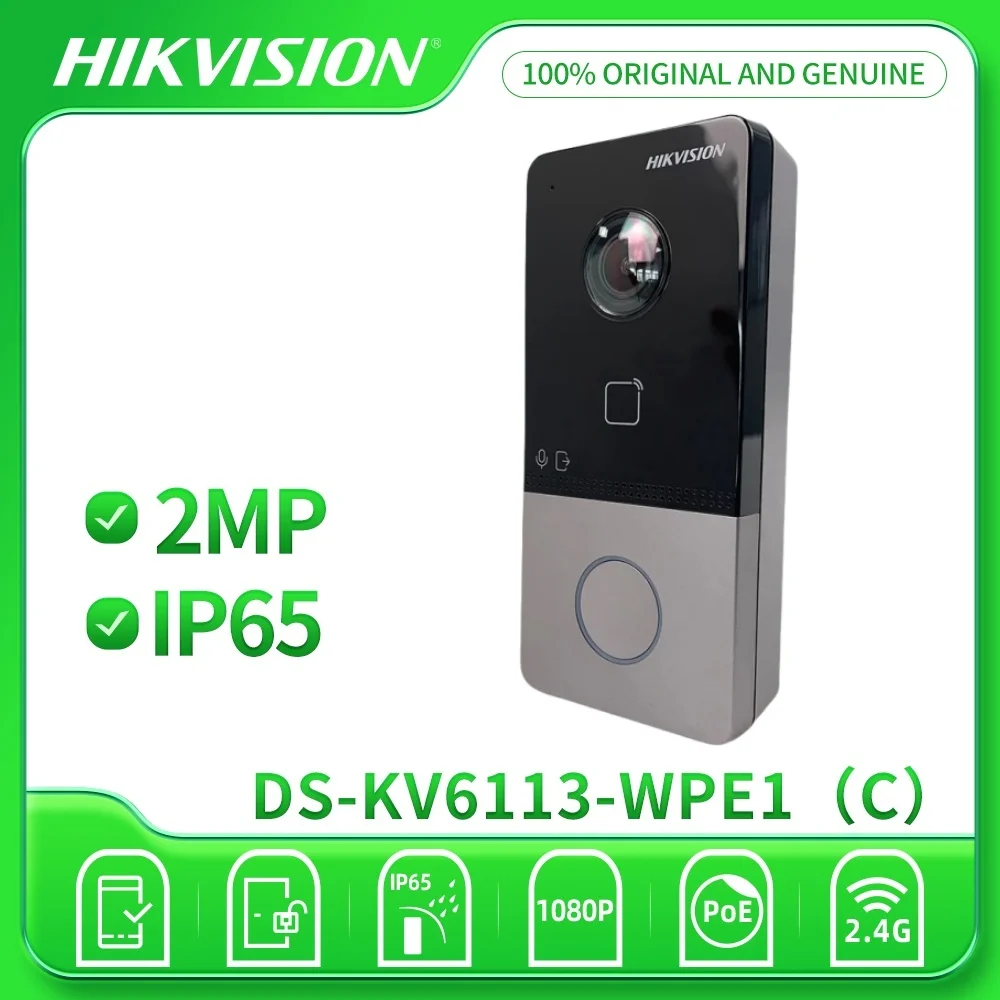 Hikvision DS-KV6113-WPE1(C) PoE Wi-Fi Дверная станция для виллы Камера 2 МП Кнопка одним касанием Встроенный модуль считывания карт IP65 Hik-Connect
Hikvision DS-KV6113-WPE1(C) PoE Wi-Fi Дверная станция для виллы Камера 2 МП Кнопка одним касанием Встроенный модуль считывания карт IP65 Hik-Connect