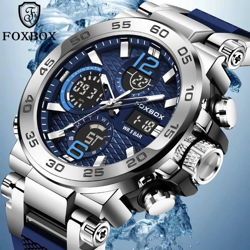 FOXBOX New Diver Watch Men Fashion Business LED Backlight Alarm Quartz Chronograph Clock Male Waterproof Luminous Men's Watches
FOXBOX New Diver Watch Men Fashion Business LED Backlight Alarm Quartz Chronograph Clock Male Waterproof Luminous Men's Watches