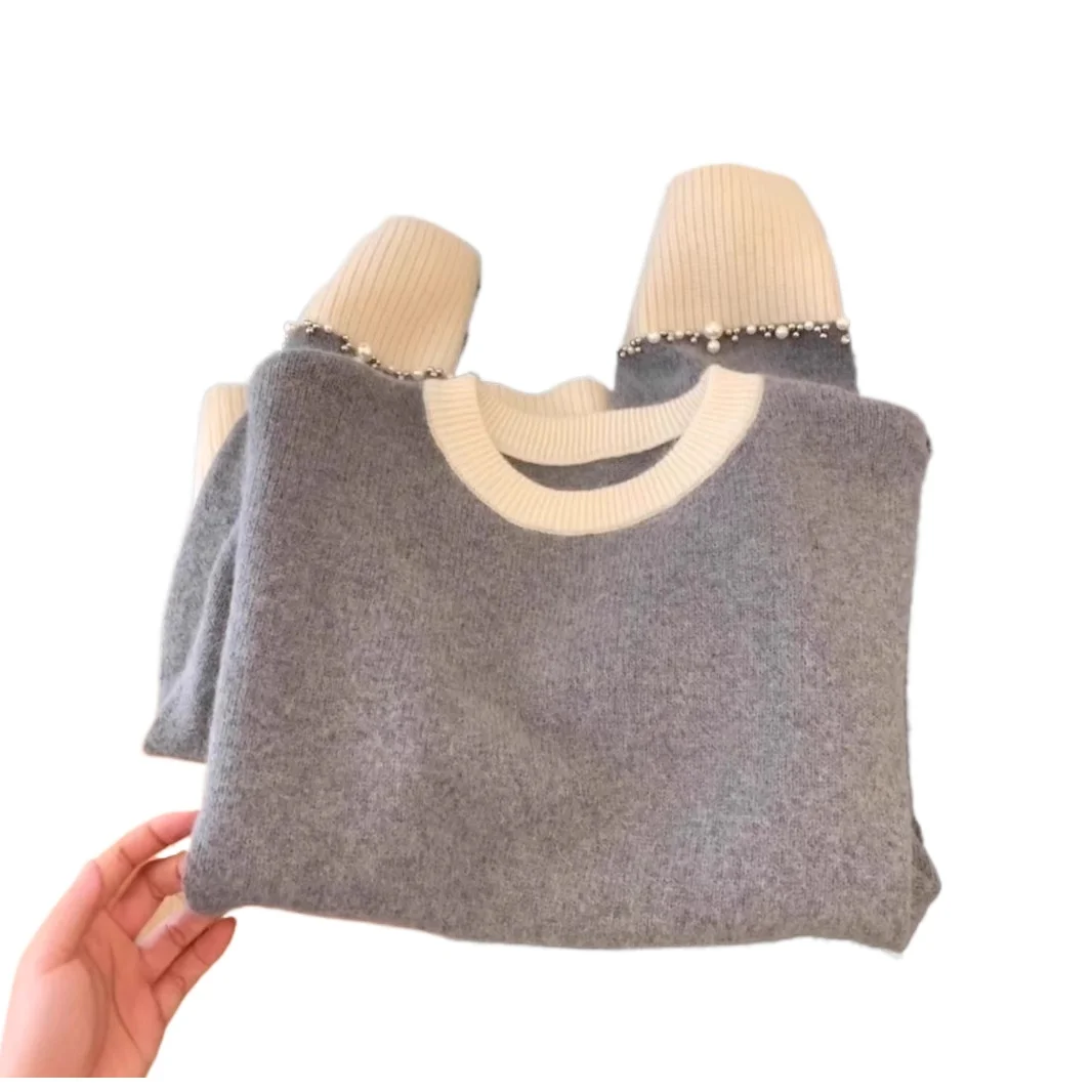 2026 Temperament Simple Lazy Loose Color Matching Pullover Sweater Women's Autumn and Winter Design Sense Niche Cuff Beads
2026 Temperament Simple Lazy Loose Color Matching Pullover Sweater Women's Autumn and Winter Design Sense Niche Cuff Beads