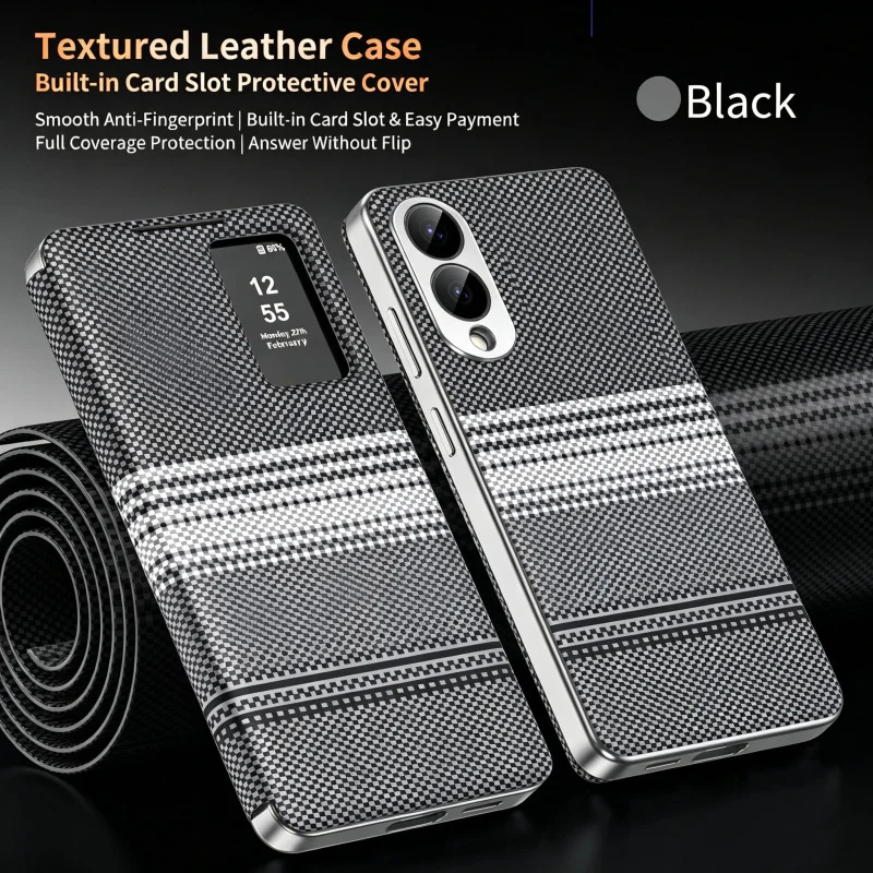 Luxury Smart Windows Card Retro Grid Texture Phone Case, For Samsung Galaxy S26 Ultra Flip Cover Protective Case
Luxury Smart Windows Card Retro Grid Texture Phone Case, For Samsung Galaxy S26 Ultra Flip Cover Protective Case