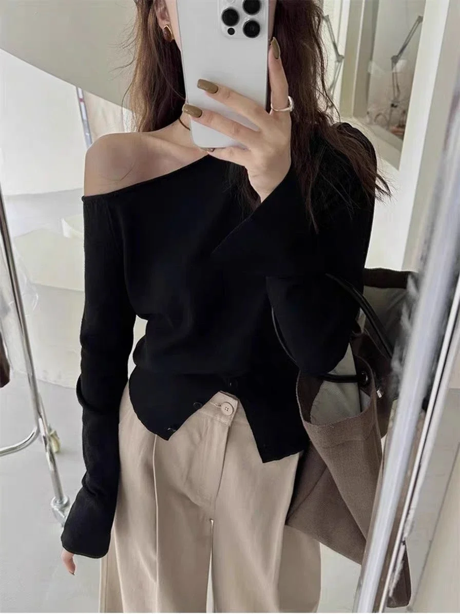 Повседневный тонкий вязаный свитер, женский осенний французский элегантный свитер с длинными рукавами, женский пуловер, корейская модная однотонная верхняя одежда
Повседневный тонкий вязаный свитер, женский осенний французский элегантный свитер с длинными рукавами, женский пуловер, корейская модная однотонная верхняя одежда