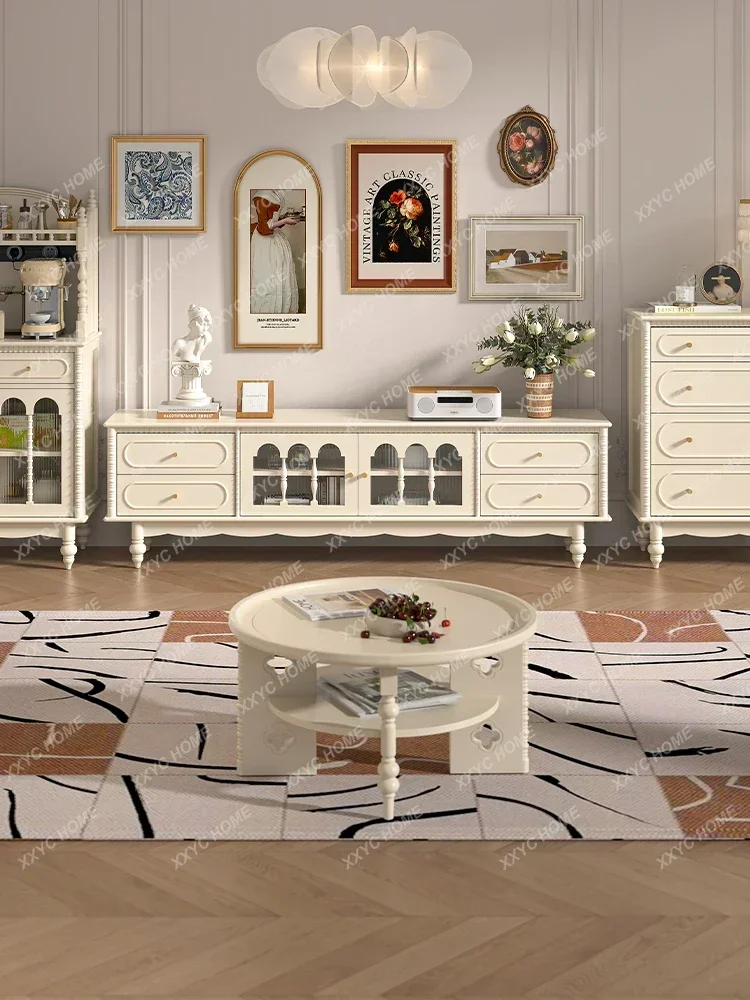 AACream Style Solid Wood Floor-standing TV Cabinet Living Room Home Tea Table Combination
AACream Style Solid Wood Floor-standing TV Cabinet Living Room Home Tea Table Combination