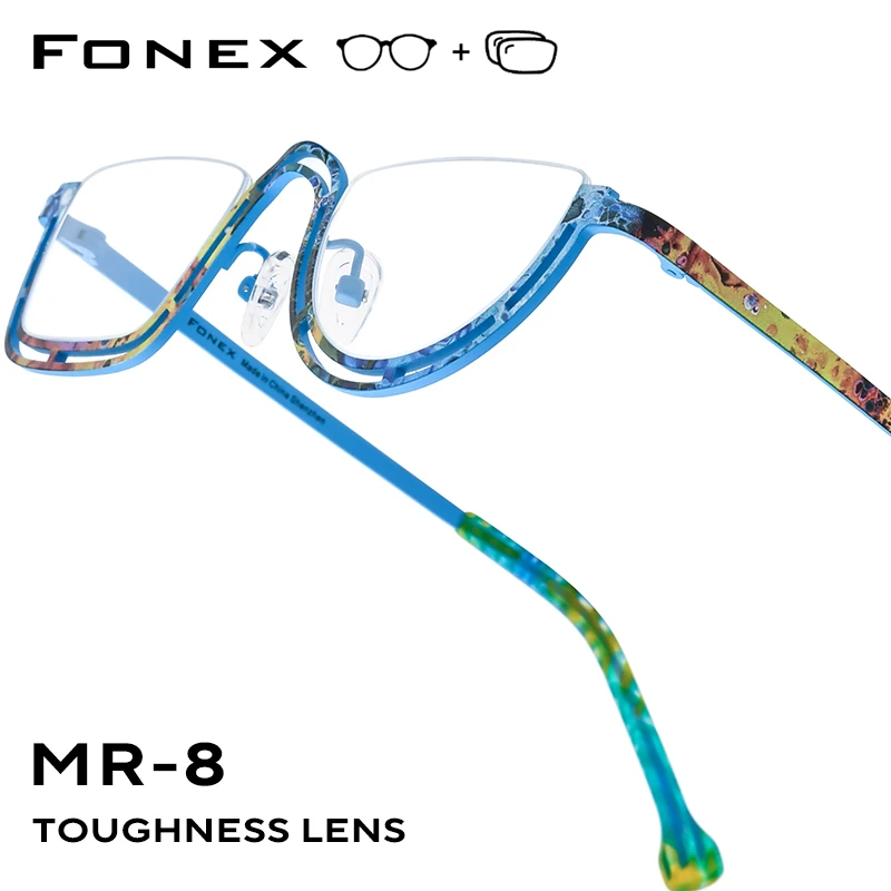 FONEX Progressive Prescription Glasses Myopia Optical Lens Eyewear Men Square Eyeglasses Semi-Rimless Titanium Frame 85898
FONEX Progressive Prescription Glasses Myopia Optical Lens Eyewear Men Square Eyeglasses Semi-Rimless Titanium Frame 85898