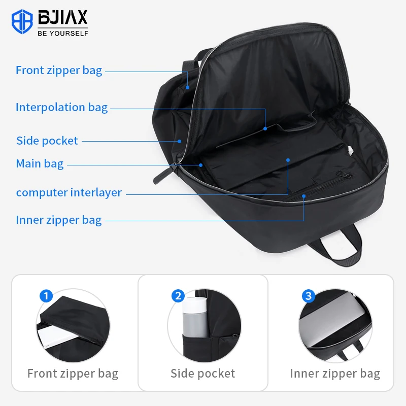 BJIAX Lightweight casual large-capacity outdoor water-splashing backpack men's simple and stylish backpack
BJIAX Lightweight casual large-capacity outdoor water-splashing backpack men's simple and stylish backpack