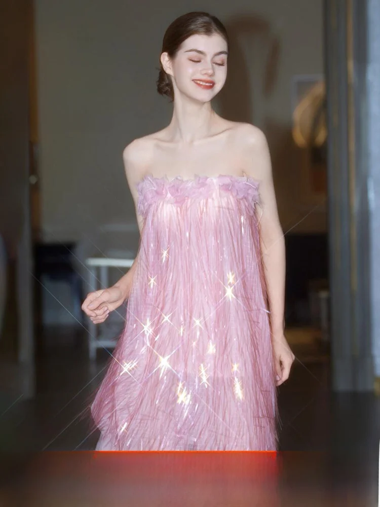 Elegant Pink Morning Robe Women's 2026 New Style Lightweight Luxury Bridal Gown for Engagement Party Birthday Ultra Fairy Dress
Elegant Pink Morning Robe Women's 2026 New Style Lightweight Luxury Bridal Gown for Engagement Party Birthday Ultra Fairy Dress