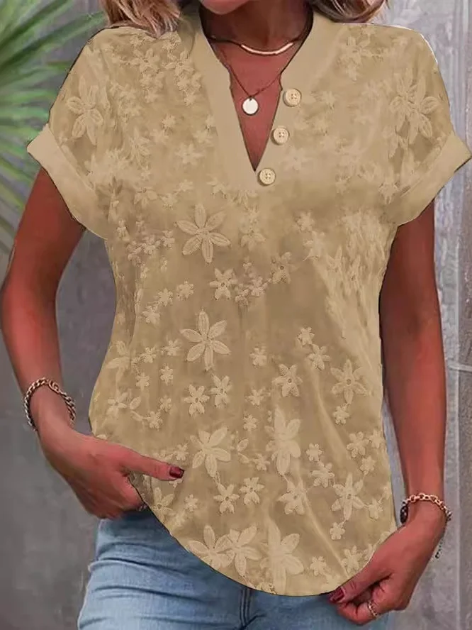 Simple Casual ort Sve Jacquard V-Ne irt Straight Cut Polyester Cosite Fabric Decorative Stitching Daily Wear
Simple Casual ort Sve Jacquard V-Ne irt Straight Cut Polyester Cosite Fabric Decorative Stitching Daily Wear