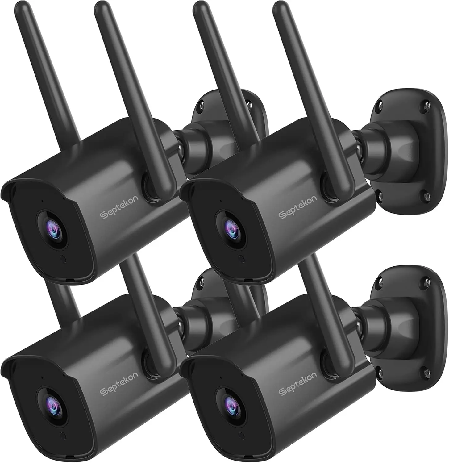 4-Pack 2K Outdoor Security Cameras with Night Vision, Two-Way Audio, Motion Detection, IP66 Weatherproof
4-Pack 2K Outdoor Security Cameras with Night Vision, Two-Way Audio, Motion Detection, IP66 Weatherproof