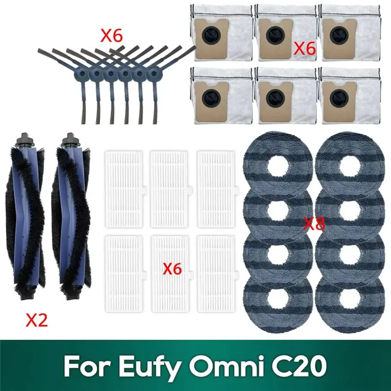 [NEW!N92R】 For Eufy Omni C20 Vacuum Cleaner Kit: Dust Bag, Hepa Filter, Roller, Side Brush, Mop Cloth Spare Parts
[NEW!N92R】 For Eufy Omni C20 Vacuum Cleaner Kit: Dust Bag, Hepa Filter, Roller, Side Brush, Mop Cloth Spare Parts