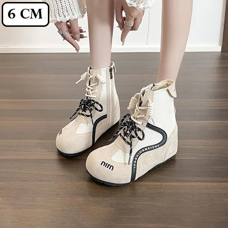 New 6 cm elevated shoes women slim ankle boots height increase heel sneakers woman lace up red trainers high top vulcanize shoes
New 6 cm elevated shoes women slim ankle boots height increase heel sneakers woman lace up red trainers high top vulcanize shoes