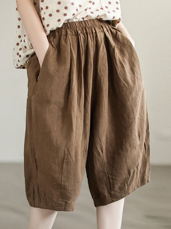 Slimming High Waist Wide Leg Cotton Linen Blend Thin Five-Point Pants Women's Faion Casual Commute Sle Trousers
Slimming High Waist Wide Leg Cotton Linen Blend Thin Five-Point Pants Women's Faion Casual Commute Sle Trousers