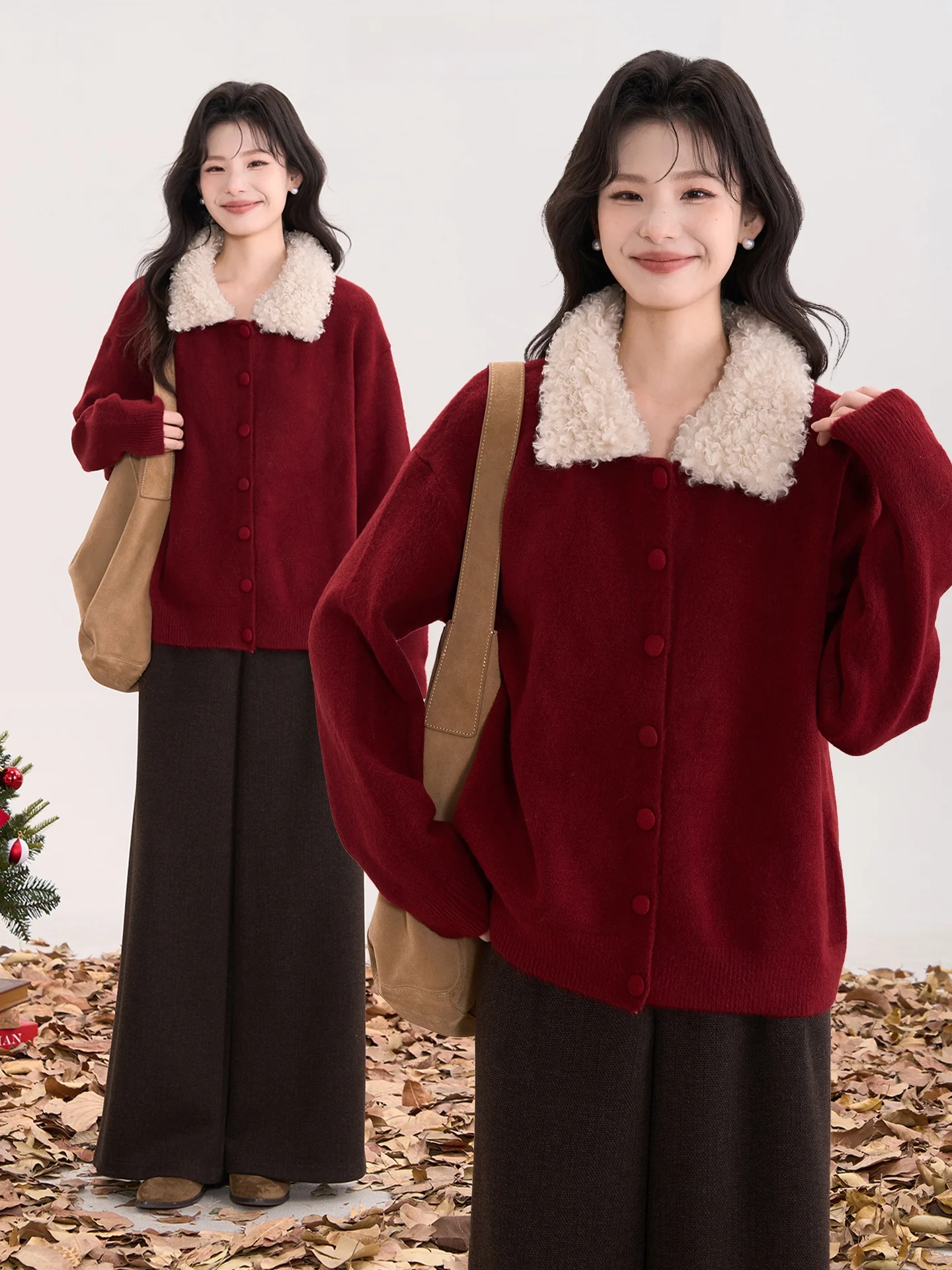 Heme Sweet Winding Late Wind Lamb Fur Collar Knitted Open Cardigan Sweater Women Winter Casual Style Long Sleeve Regular Fit
Heme Sweet Winding Late Wind Lamb Fur Collar Knitted Open Cardigan Sweater Women Winter Casual Style Long Sleeve Regular Fit
