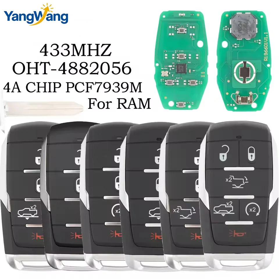 YangWang OHT-4882056 4A PCF7939M Chip 433MHz Keyless Go Car Remote Key 68291687AD For Dodge RAM 1500 TRX Pickup 2019 2020 2021
YangWang OHT-4882056 4A PCF7939M Chip 433MHz Keyless Go Car Remote Key 68291687AD For Dodge RAM 1500 TRX Pickup 2019 2020 2021