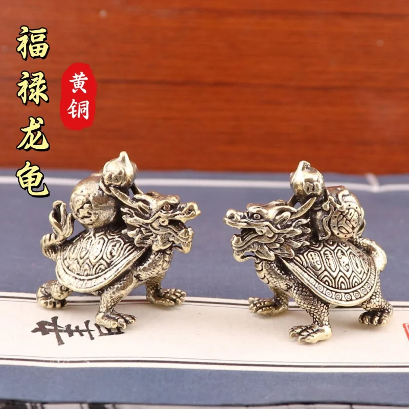 Vintage Brass Fortune Dragon Turtle Desktop Ornament Gourd Baxia Craft Artifact Tea Pet Decoration Old Bronze Wholesale
Vintage Brass Fortune Dragon Turtle Desktop Ornament Gourd Baxia Craft Artifact Tea Pet Decoration Old Bronze Wholesale